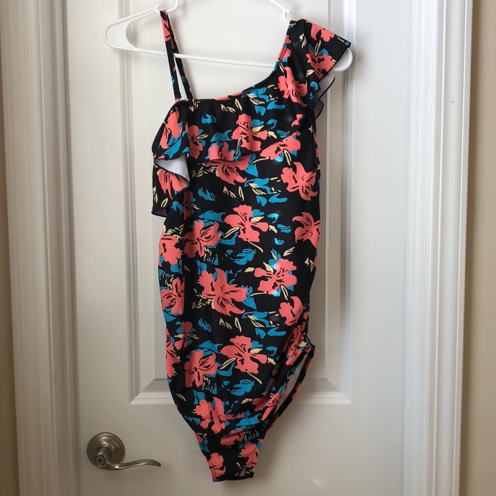 MiYang Women Maternity Swimwear One Shoulder Flounce One Piece Bathing Suit